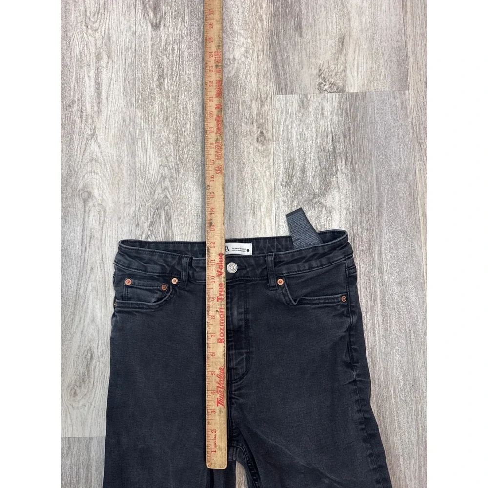 Zara Womens Black High Waisted Flare Bell Bottom Jeans Size 6